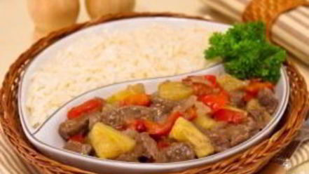 Рецепт говядины с ананасами