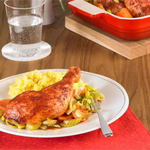 Рецепт Куриных ножек на подушке из овощей