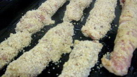 Рецепт куриных палочек в беконе