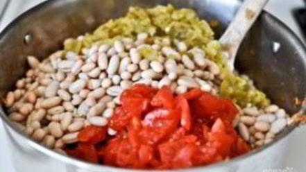 Рецепт курицы с консервированной фасолью