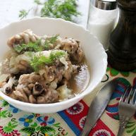 Рецепт Курицы тушеной с луком