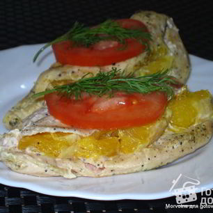 Рецепт Курятины, запеченной с апельсинами