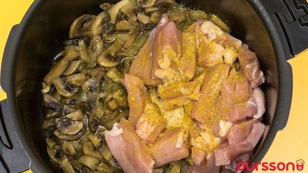 Рецепт свинины обжаренной в шампиньонах со сливками