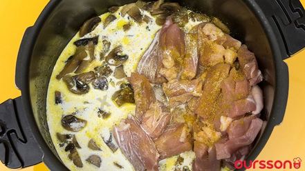 Рецепт свинины обжаренной в шампиньонах со сливками