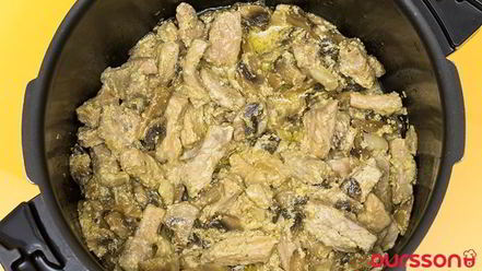 Рецепт свинины обжаренной в шампиньонах со сливками