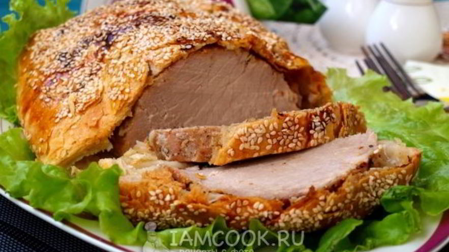 Рецепт свинины в тесте, запеченная в духовке