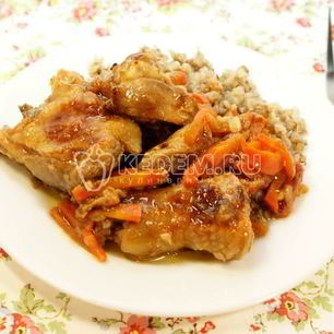 Рецепт Томленой курицы с гречневой кашей