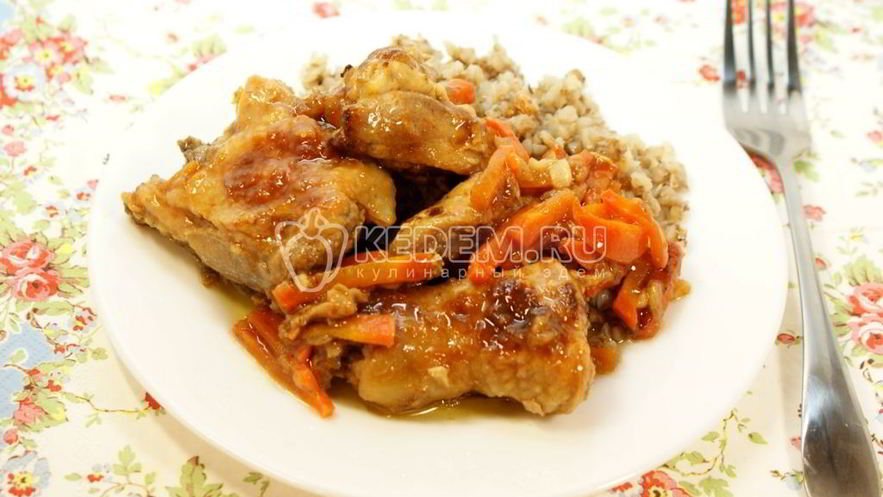 Рецепт томленой курицы с гречневой кашей