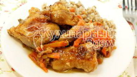 Рецепт томленой курицы с гречневой кашей