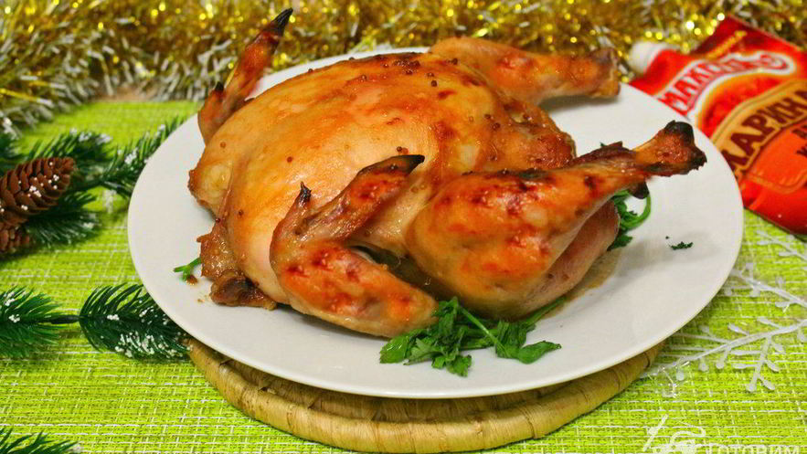 Рецепт запеченных цыплят в горчичном маринаде с кленовым сиропом