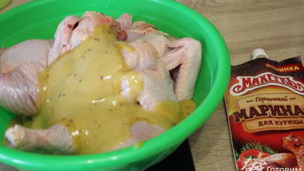 Рецепт запеченных цыплят в горчичном маринаде с кленовым сиропом