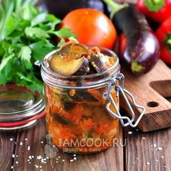 Рецепт Баклажанов тушеных с помидорами и чесноком