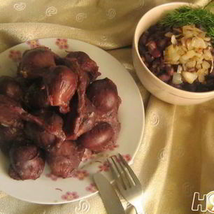 Рецепт Индюшачьих желудков с фасолью