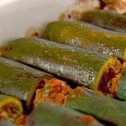 Рецепт Кабачков, фаршированных говядиной и булгуром