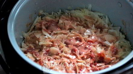 Рецепт капусты, тушеной в сметанно-томатном соусе