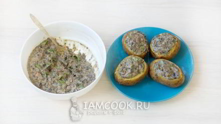 Рецепт картофеля, фаршированного грибами