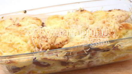 Рецепт картофеля запеченного с салями и ветчиной