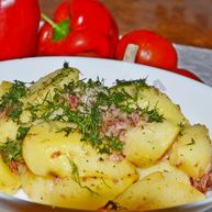 Рецепт Картошки запеченной с сальтисоном в духовке