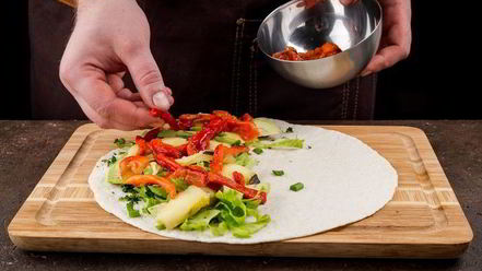 Рецепт овощной кесадильи с красной фасолью