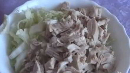 Рецепт пекинской капусты с курицей и грибами