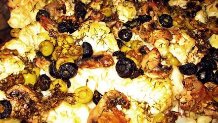 Рецепт цветной капусты с грибами