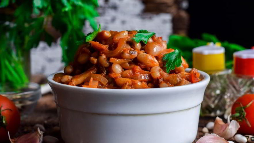 Рецепт тушеной фасоли с грибами