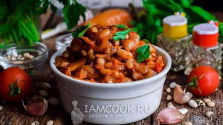 Рецепт тушеной фасоли с грибами