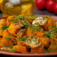 Рецепт Тыквы, тушеной с грибами