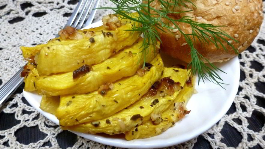 Рецепт запеченной тыквы с чесноком