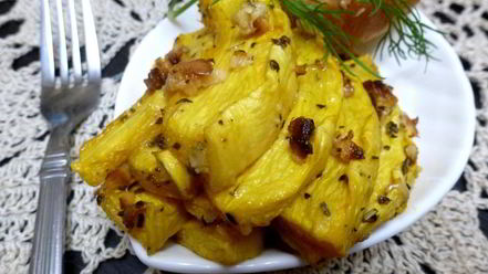 Рецепт запеченной тыквы с чесноком