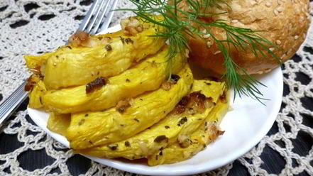 Рецепт запеченной тыквы с чесноком