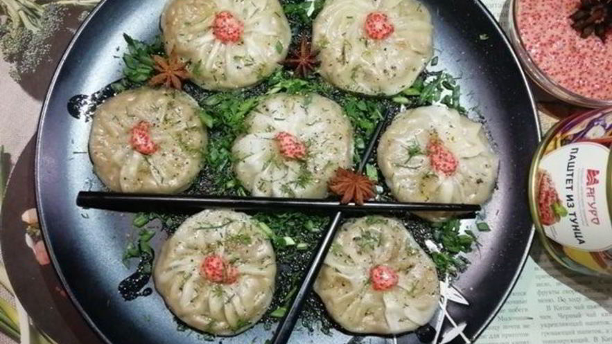 Рецепт гедзы с паштетом из тунца и куриной печенью