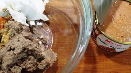 Рецепт гедзы с паштетом из тунца и куриной печенью