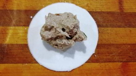 Рецепт гедзы с паштетом из тунца и куриной печенью