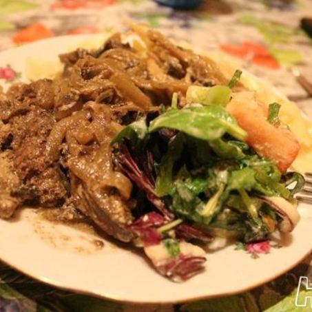 Рецепт Говяжьей печени в соусе Порто