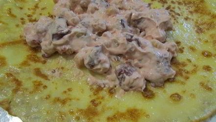 Рецепт креспелле с печенью, нутом и помидорами черри