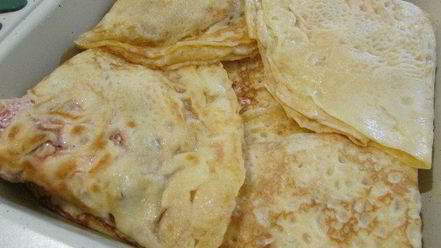 Рецепт креспелле с печенью, нутом и помидорами черри