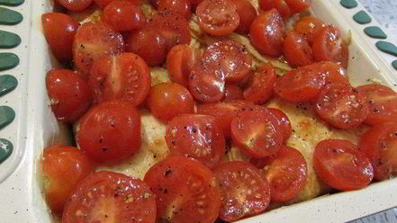 Рецепт креспелле с печенью, нутом и помидорами черри