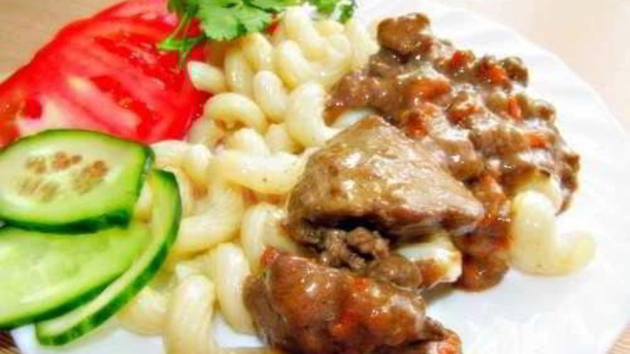 Рецепт куриной печени и сердечки в майонезном соусе