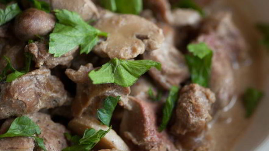 Рецепт куриной печени с грибами