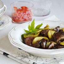 Рецепт Куриной печени с кабачками в духовке