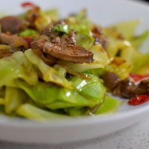 Рецепт Куриной печени с капустой