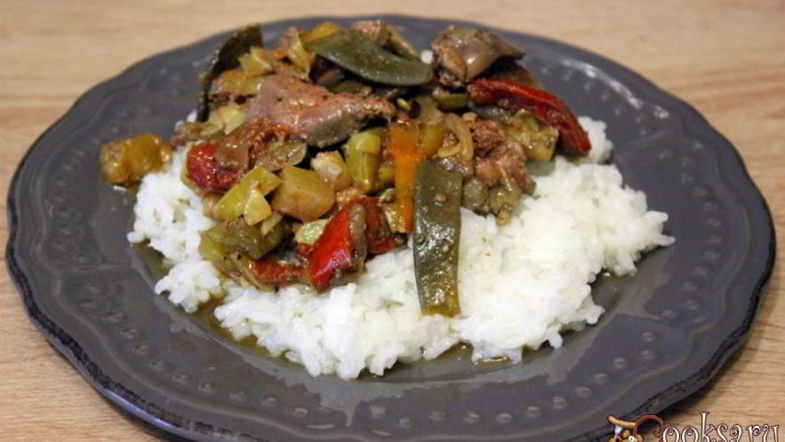 Рецепт куриной печени с осенними овощами