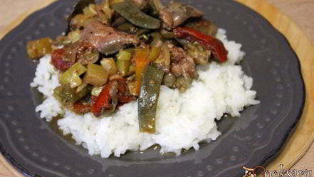 Рецепт куриной печени с осенними овощами