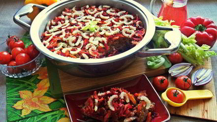 Рецепт куриной печени с овощами и гречкой