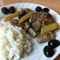 Рецепт Куриной печени с шампиньонами