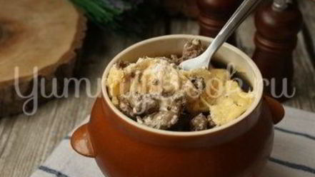 Рецепт куриной печени с сыром в горшочке