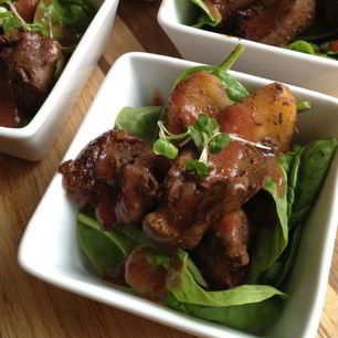 Рецепт Куриной печени с яблоками