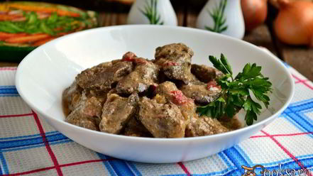 Рецепт куриной печени в кефирно-горчичном соусе