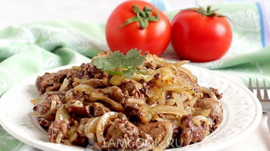 Рецепт куриной печени жареной с луком